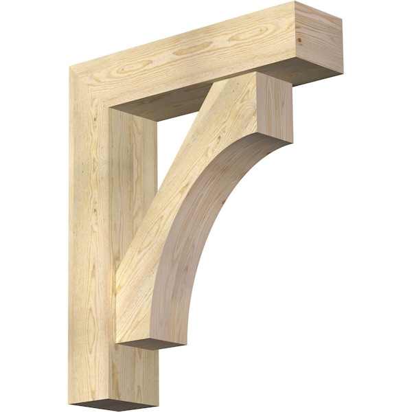 Ekena Millwork Westlake Block Rough Sawn Bracket w/ Offset Brace, Douglas Fir, 8"W x 32"D x 38"H BKT0806X32X38WTL05RDF - main